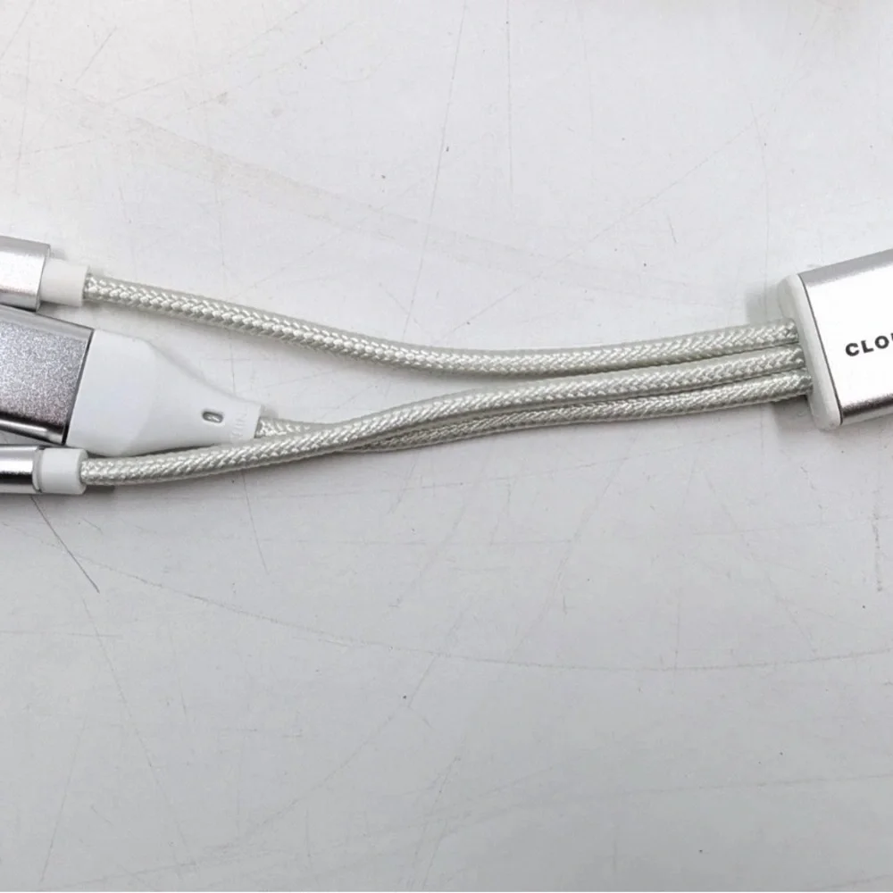 Cloudflare 3 in 1 Charging Cable w USB-C Dual USB & Apple Compatible